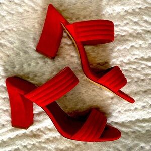 Red Nordstrom Suede Halogen Sandals